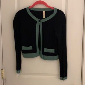 Cropped navy cardigan